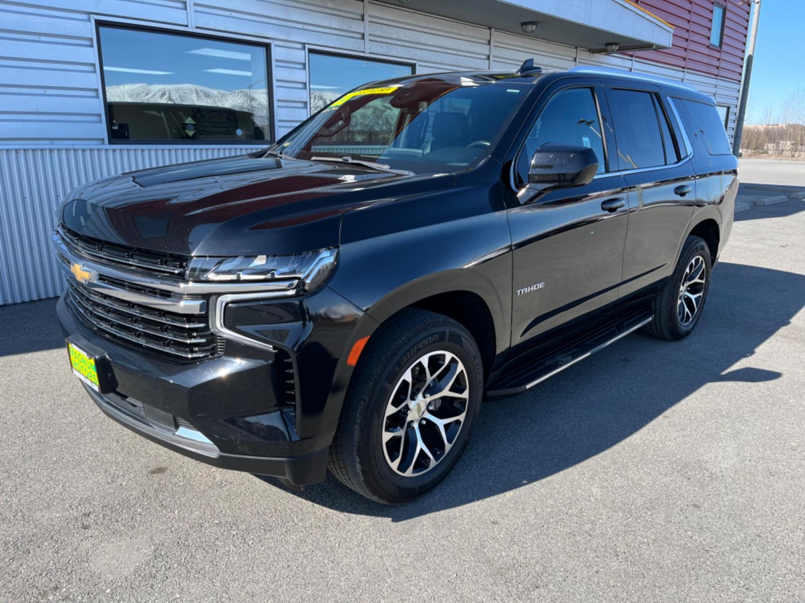 2021 BLACK /Black CHEVROLET TAHOE LT (1GNSKNKD0MR) with an 5.3L engine, Automatic transmission, located at 1960 Industrial Drive, Wasilla, 99654, (907) 274-2277, 61.573475, -149.400146 - Photo #0